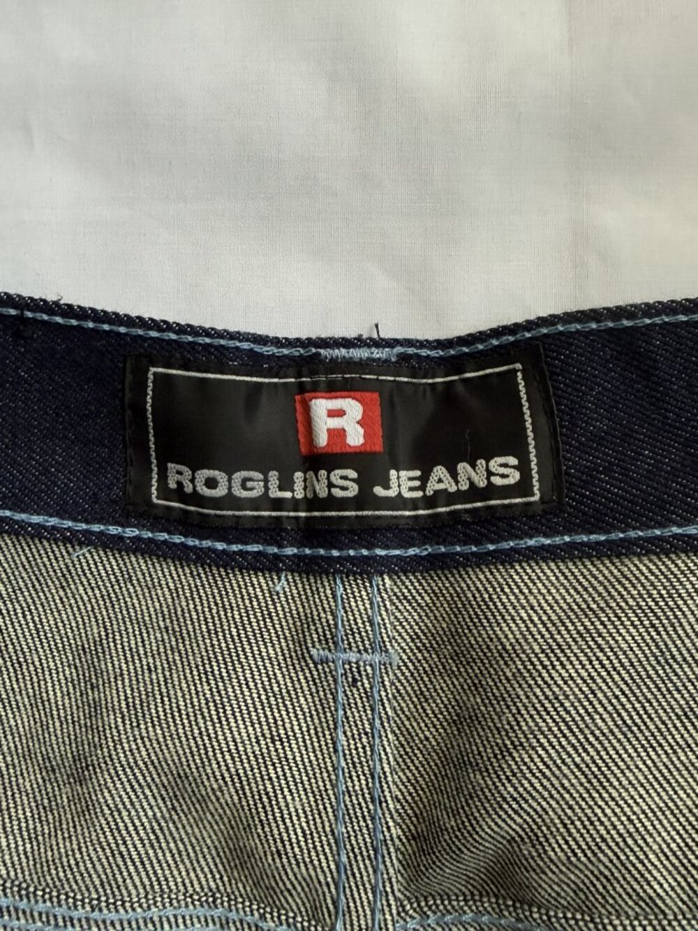 Roglins Jeans Vintage Dark Wash Baggy Denim Carpenter Shorts Jorts Size 36 - Picture 6 of 10